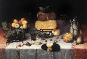 DIJCK, Floris Claesz van Still-Life with Cheesesv   sdd oil painting artist